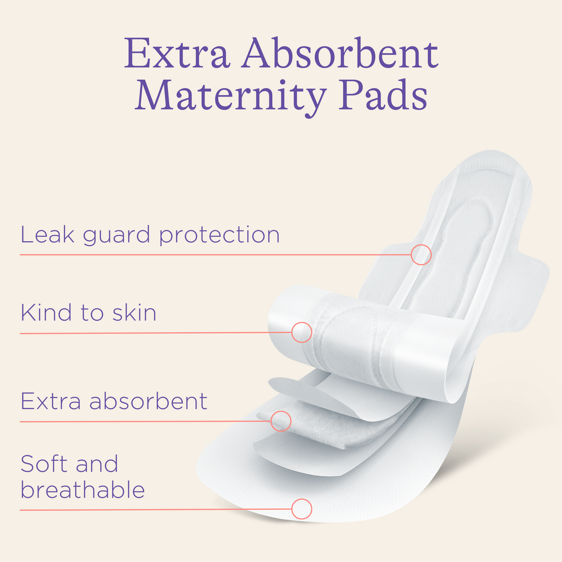 Extra Absorbent Maternity Pads: 0-2 weeks post-birth